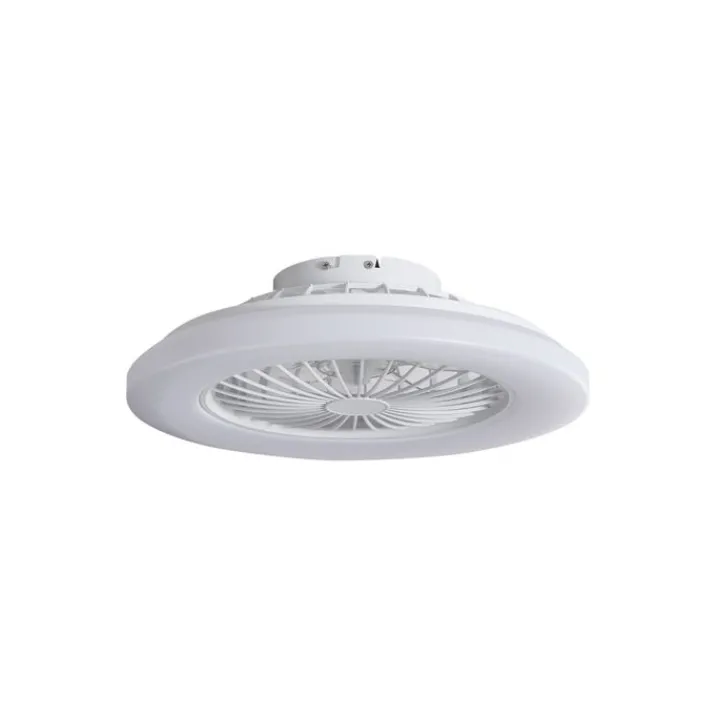 QAZQA Deckenventilator Mit Licht|Wohnzimmerlampen*Deckenventilator weiß 48,5 cm inkl. LED Dimmbar RGB mit Fernbedienung - Clemo