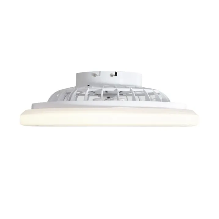 QAZQA Deckenventilator Mit Licht|Wohnzimmerlampen*Deckenventilator weiß 48,5 cm inkl. LED Dimmbar RGB mit Fernbedienung - Clemo
