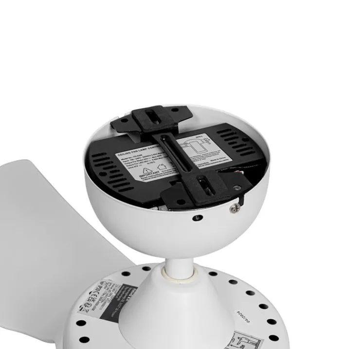 QAZQA Deckenventilator Mit Licht|Wohnzimmerlampen*Deckenventilator weiß 86,7 cm inkl. LED Dimmbar mit Fernbedienung - Yuki