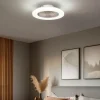 QAZQA Schlafzimmerlampen|Küchenlampen*Deckenventilator weiß 48,5 cm inkl. LED Dimmbar in Kelvin mit Fernbedienung - Clemo