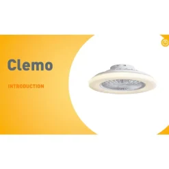 QAZQA Schlafzimmerlampen|Küchenlampen*Deckenventilator weiß 48,5 cm inkl. LED Dimmbar in Kelvin mit Fernbedienung - Clemo