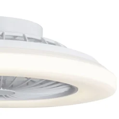 QAZQA Schlafzimmerlampen|Küchenlampen*Deckenventilator weiß 48,5 cm inkl. LED Dimmbar in Kelvin mit Fernbedienung - Clemo