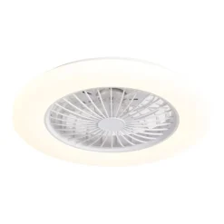 QAZQA Schlafzimmerlampen|Küchenlampen*Deckenventilator weiß 48,5 cm inkl. LED Dimmbar in Kelvin mit Fernbedienung - Clemo