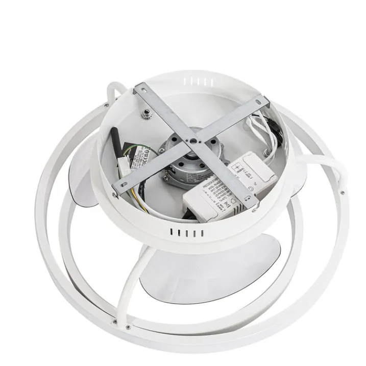 QAZQA Deckenventilator Mit Licht|Wohnzimmerlampen*Deckenventilator weiß 46,5 cm inkl. LED mit Fernbedienung - Kees