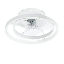 QAZQA Deckenventilator Mit Licht|Wohnzimmerlampen*Deckenventilator weiß 46,5 cm inkl. LED mit Fernbedienung - Kees