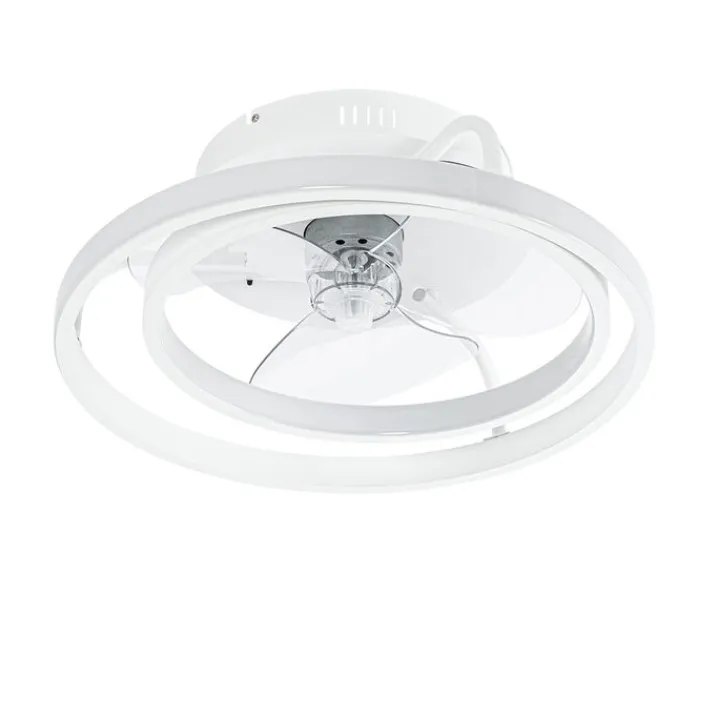 QAZQA Deckenventilator Mit Licht|Wohnzimmerlampen*Deckenventilator weiß 46,5 cm inkl. LED mit Fernbedienung - Kees