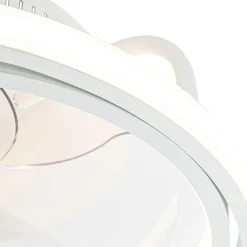 QAZQA Deckenventilator Mit Licht|Wohnzimmerlampen*Deckenventilator weiß 46,5 cm inkl. LED mit Fernbedienung - Kees