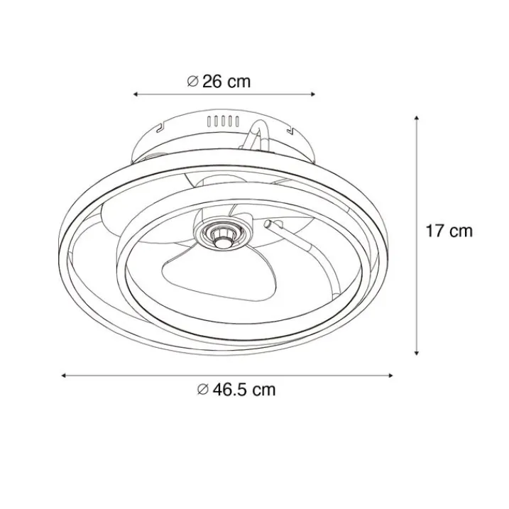 QAZQA Deckenventilator Mit Licht|Wohnzimmerlampen*Deckenventilator weiß 46,5 cm inkl. LED mit Fernbedienung - Kees