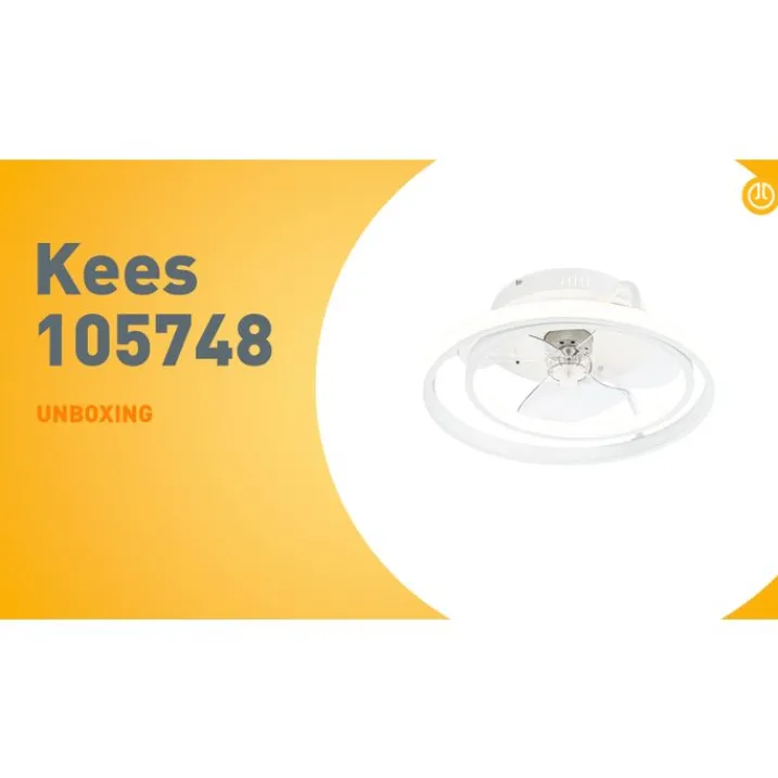 QAZQA Deckenventilator Mit Licht|Wohnzimmerlampen*Deckenventilator weiß 46,5 cm inkl. LED mit Fernbedienung - Kees