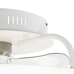 QAZQA Deckenventilator Mit Licht|Wohnzimmerlampen*Deckenventilator weiß 46,5 cm inkl. LED mit Fernbedienung - Kees