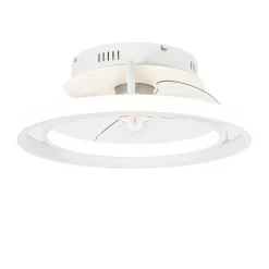 QAZQA Deckenventilator Mit Licht|Wohnzimmerlampen*Deckenventilator weiß 46,5 cm inkl. LED mit Fernbedienung - Kees