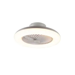 QAZQA Deckenventilator Mit Licht|Wohnzimmerlampen*Deckenventilator weiß 55,5 cm inkl. LED Dimmbar mit Fernbedienung - Clima