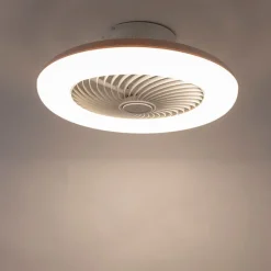 QAZQA Deckenventilator Mit Licht|Wohnzimmerlampen*Deckenventilator weiß 55,5 cm inkl. LED Dimmbar mit Fernbedienung - Clima