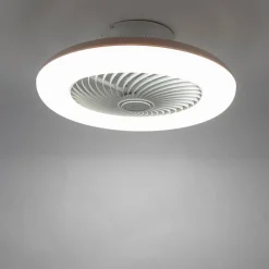 QAZQA Deckenventilator Mit Licht|Wohnzimmerlampen*Deckenventilator weiß 55,5 cm inkl. LED Dimmbar mit Fernbedienung - Clima