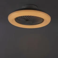 QAZQA Deckenventilator Mit Licht|Wohnzimmerlampen*Deckenventilator weiß 55,5 cm inkl. LED Dimmbar mit Fernbedienung - Clima