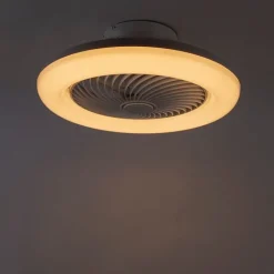 QAZQA Deckenventilator Mit Licht|Wohnzimmerlampen*Deckenventilator weiß 55,5 cm inkl. LED Dimmbar mit Fernbedienung - Clima