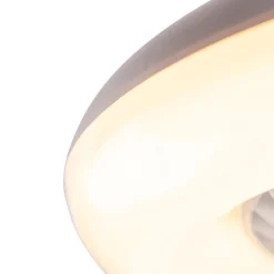 QAZQA Deckenventilator Mit Licht|Wohnzimmerlampen*Deckenventilator weiß 55,5 cm inkl. LED Dimmbar mit Fernbedienung - Clima