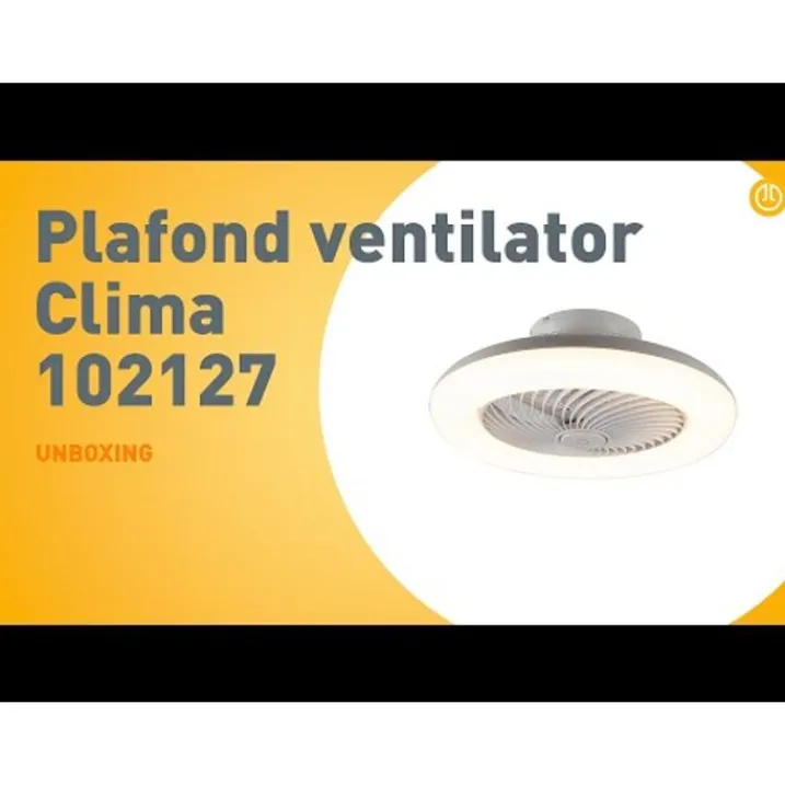 QAZQA Deckenventilator Mit Licht|Wohnzimmerlampen*Deckenventilator weiß 55,5 cm inkl. LED Dimmbar mit Fernbedienung - Clima