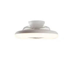 QAZQA Deckenventilator Mit Licht|Wohnzimmerlampen*Deckenventilator weiß 55,5 cm inkl. LED Dimmbar mit Fernbedienung - Clima