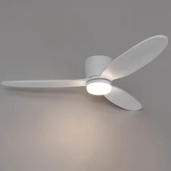 QAZQA Deckenventilator Mit Licht|Wohnzimmerlampen*Deckenventilator weiß 132cm inkl. LED Dimmbar mit Fernbedienung - Sofio