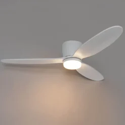 QAZQA Deckenventilator Mit Licht|Wohnzimmerlampen*Deckenventilator weiß 132cm inkl. LED Dimmbar mit Fernbedienung - Sofio