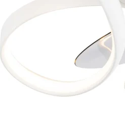 QAZQA Deckenventilator Mit Licht|Wohnzimmerlampen*Deckenventilator weiß 55cm inkl. LED Dimmbar mit Fernbedienung - Mandy