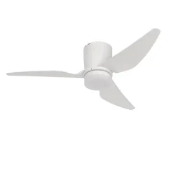 QAZQA Deckenventilator Mit Licht|Wohnzimmerlampen*Deckenventilator weiß 123cm inkl. LED Dimmbar mit Fernbedienung - Patty