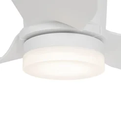 QAZQA Deckenventilator Mit Licht|Wohnzimmerlampen*Deckenventilator weiß 123cm inkl. LED Dimmbar mit Fernbedienung - Patty