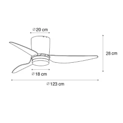 QAZQA Deckenventilator Mit Licht|Wohnzimmerlampen*Deckenventilator weiß 123cm inkl. LED Dimmbar mit Fernbedienung - Patty
