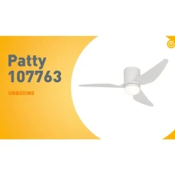 QAZQA Deckenventilator Mit Licht|Wohnzimmerlampen*Deckenventilator weiß 123cm inkl. LED Dimmbar mit Fernbedienung - Patty