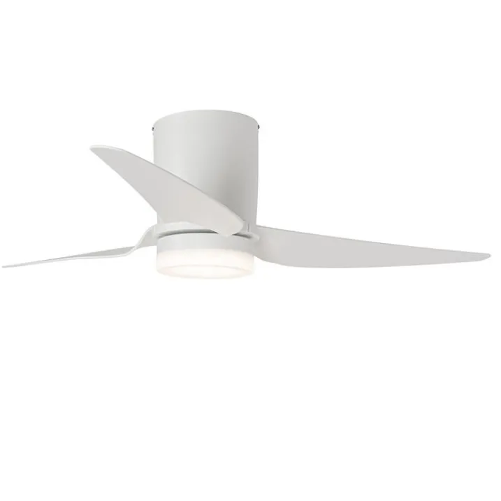 QAZQA Deckenventilator Mit Licht|Wohnzimmerlampen*Deckenventilator weiß 123cm inkl. LED Dimmbar mit Fernbedienung - Patty