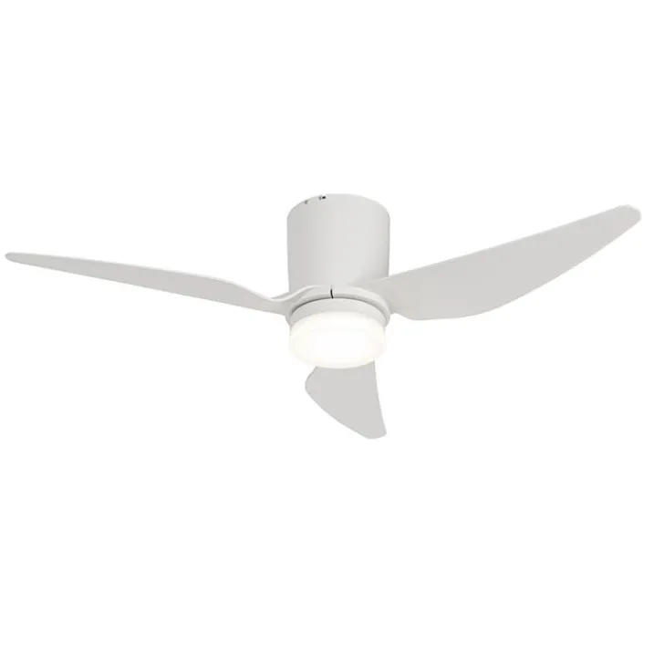 QAZQA Deckenventilator Mit Licht|Wohnzimmerlampen*Deckenventilator weiß 123cm inkl. LED Dimmbar mit Fernbedienung - Patty