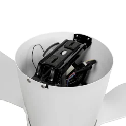 QAZQA Deckenventilator Mit Licht|Wohnzimmerlampen*Deckenventilator weiß 123cm inkl. LED Dimmbar mit Fernbedienung - Patty