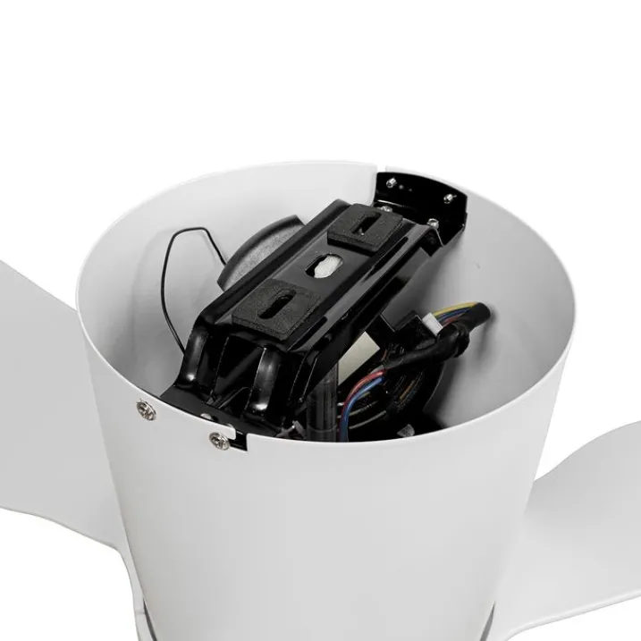 QAZQA Deckenventilator Mit Licht|Wohnzimmerlampen*Deckenventilator weiß 123cm inkl. LED Dimmbar mit Fernbedienung - Patty