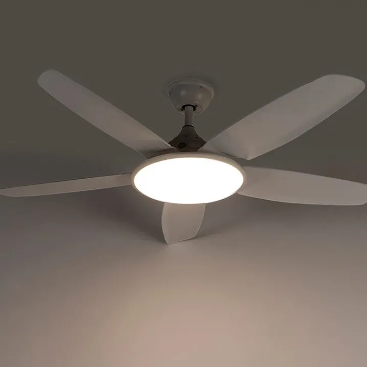 QAZQA Deckenventilator Mit Licht|Wohnzimmerlampen*Deckenventilator weiß 130cm inkl. LED Dimmbar mit Fernbedienung - Vifte