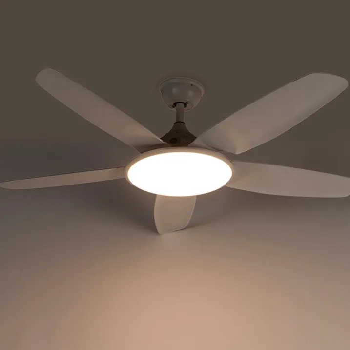 QAZQA Deckenventilator Mit Licht|Wohnzimmerlampen*Deckenventilator weiß 130cm inkl. LED Dimmbar mit Fernbedienung - Vifte