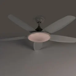 QAZQA Deckenventilator Mit Licht|Wohnzimmerlampen*Deckenventilator weiß 130cm inkl. LED Dimmbar mit Fernbedienung - Vifte