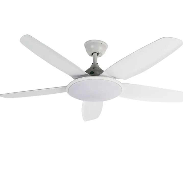 QAZQA Deckenventilator Mit Licht|Wohnzimmerlampen*Deckenventilator weiß 130cm inkl. LED Dimmbar mit Fernbedienung - Vifte