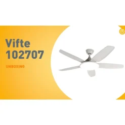 QAZQA Deckenventilator Mit Licht|Wohnzimmerlampen*Deckenventilator weiß 130cm inkl. LED Dimmbar mit Fernbedienung - Vifte