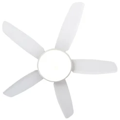 QAZQA Deckenventilator Mit Licht|Wohnzimmerlampen*Deckenventilator weiß 130cm inkl. LED Dimmbar mit Fernbedienung - Vifte