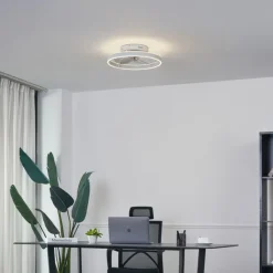 QAZQA Deckenventilator Mit Licht|Wohnzimmerlampen*Deckenventilator weiß 50cm inkl. LED Dimmbar mit Fernbedienung - Maddy