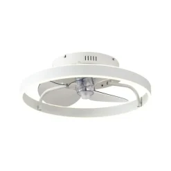 QAZQA Deckenventilator Mit Licht|Wohnzimmerlampen*Deckenventilator weiß 50cm inkl. LED Dimmbar mit Fernbedienung - Maddy