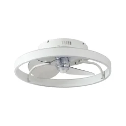 QAZQA Deckenventilator Mit Licht|Wohnzimmerlampen*Deckenventilator weiß 50cm inkl. LED Dimmbar mit Fernbedienung - Maddy