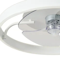 QAZQA Deckenventilator Mit Licht|Wohnzimmerlampen*Deckenventilator weiß 50cm inkl. LED Dimmbar mit Fernbedienung - Maddy