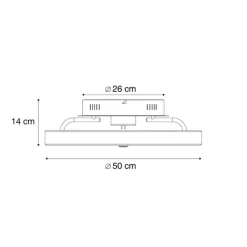 QAZQA Deckenventilator Mit Licht|Wohnzimmerlampen*Deckenventilator weiß 50cm inkl. LED Dimmbar mit Fernbedienung - Maddy