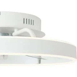 QAZQA Deckenventilator Mit Licht|Wohnzimmerlampen*Deckenventilator weiß 50cm inkl. LED Dimmbar mit Fernbedienung - Maddy