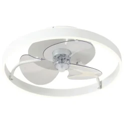 QAZQA Deckenventilator Mit Licht|Wohnzimmerlampen*Deckenventilator weiß 50cm inkl. LED Dimmbar mit Fernbedienung - Maddy