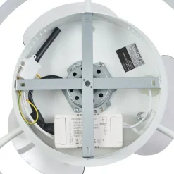 QAZQA Deckenventilator Mit Licht|Wohnzimmerlampen*Deckenventilator weiß 50cm inkl. LED Dimmbar mit Fernbedienung - Maddy