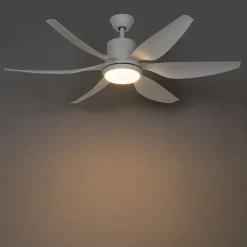 QAZQA Professional Deckenventilator Mit Licht|Wohnzimmerlampen*Deckenventilator Weiß 137cm inkl. LED Dimmbar mit Fernbedienung - Tak