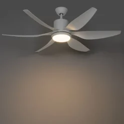 QAZQA Professional Deckenventilator Mit Licht|Wohnzimmerlampen*Deckenventilator Weiß 137cm inkl. LED Dimmbar mit Fernbedienung - Tak